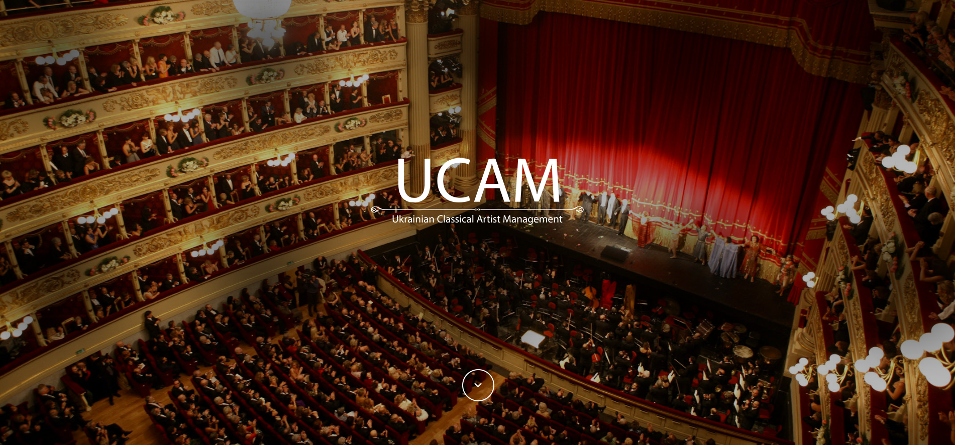 сайт агенції артистів опери UCAM. виробництво Студії Автопілот